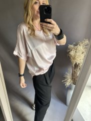 Bluza Liame s proužkem-růžová