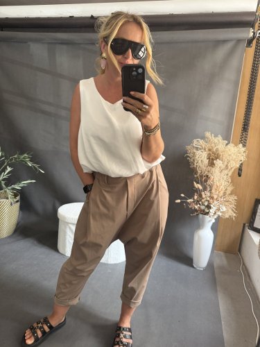 Nohavice SUN bez gombíka do 3XL-camel