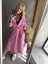 Šaty Kenco-ve stylu dlouhé košile s páskem UNISIZE-růžové