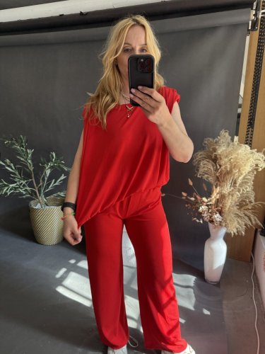 Souprava s vycpávkama pamy-červený