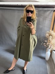 Košeľové šaty Angel-UNI SIZE s vreckami khaki