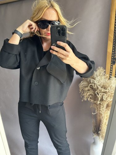 Kabátik Crop SUN-čierny