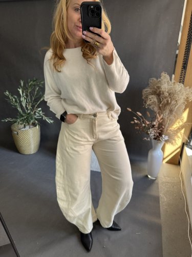 Džínsy Barrel USA- krémové