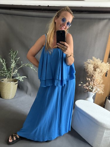 Set sukne a volániky-blue