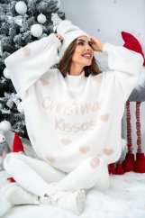 Svetr Christmas Kisses-white nude