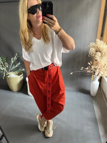 Nohavice s nižším sedom Blair-béžová postava 36-42čiervené