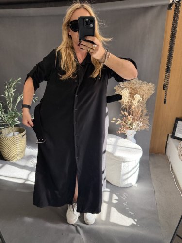 Šaty košilové dlouhé černé