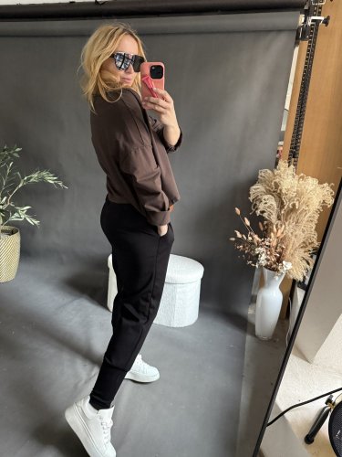 Tričko Sum s kapsou 2-hnědé