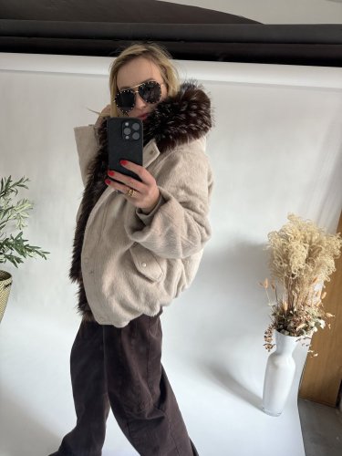 Bunda Chic Lady-tmavý kožuch