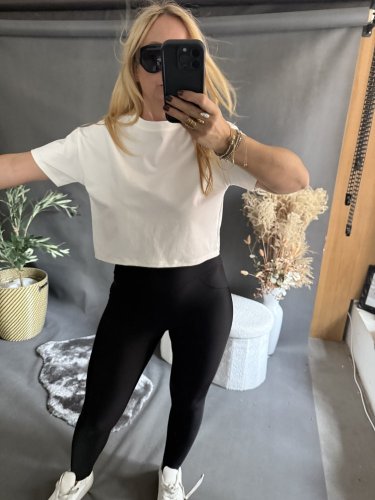 Tričko CROP viskoza-bílé