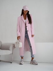 Kabát Jarní ve stylu dlouhého saka-světle růžový
