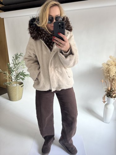 Bunda Chic Lady-tmavý kožuch