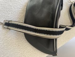 Popruh ke kabelce nebo ke Cupholder-stříbrné kování-Pruh černý