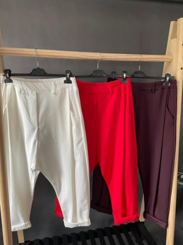 Nohavice SUN bez gombíka do 3XL biele