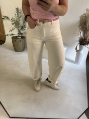 Džínsy New York--elastické, pohodlné-off white