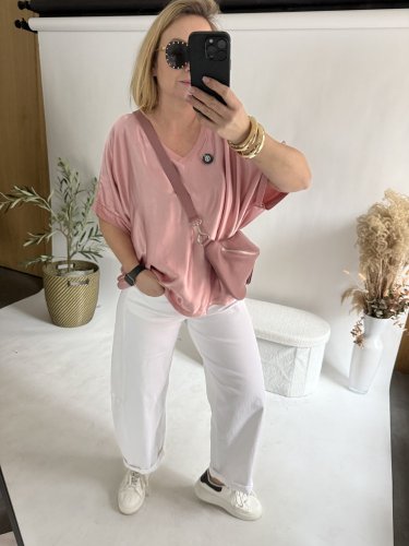 Bluza Liame-UNI SIZE na XS-XL-staro růžová