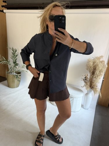 Košile knoflíky a stojáče SUN-tmavě modrá