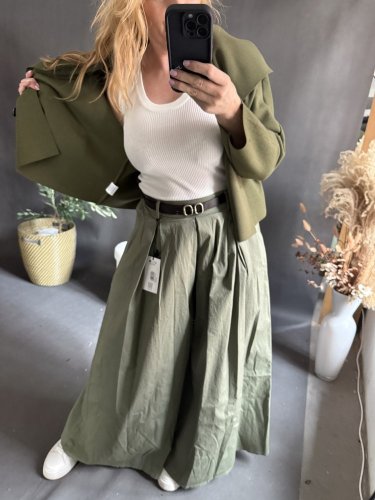 Kalhoty Pantagonna ve stylu sukně -khaki