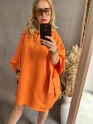 Volánkové šaty Kimono-oranžové
