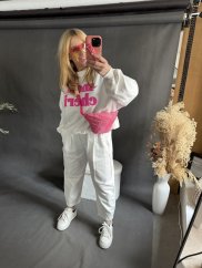 Teplákové nohavice Loyia-biele