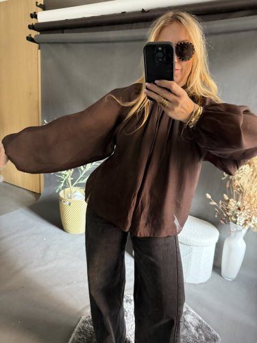 Halenka se stojáčkem-hnědá