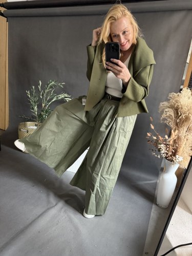 Kalhoty Pantagonna ve stylu sukně -khaki