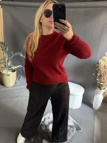 Svetr Baby alpaka-vínová