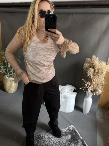 Tričko Čipka-mocca