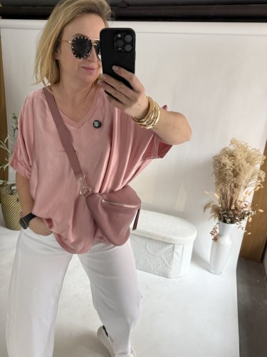 Bluza Liame-UNI SIZE na XS-XL-staro růžová