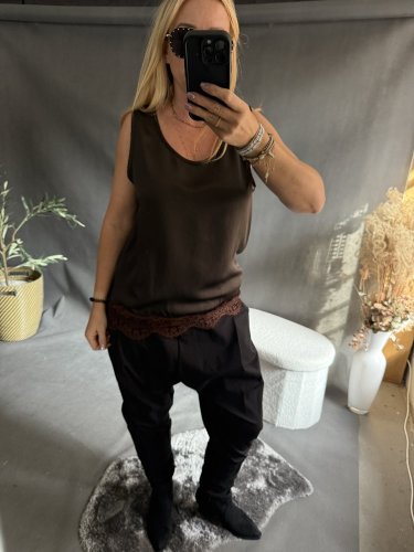 Tielko Čipka-hnedé