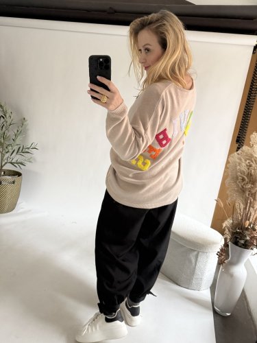 Svetr Goodvibes-UNI SIZE-béžová