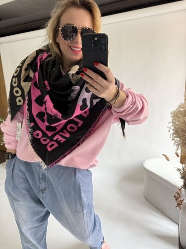 Šála Love dog čierný