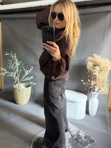 Halenka se stojáčkem-hnědá