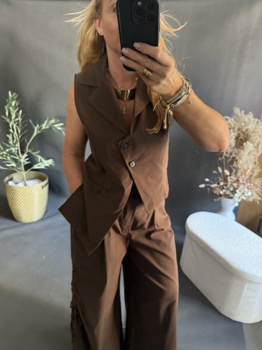 Asymetrická vesta Sun 3-hnědá