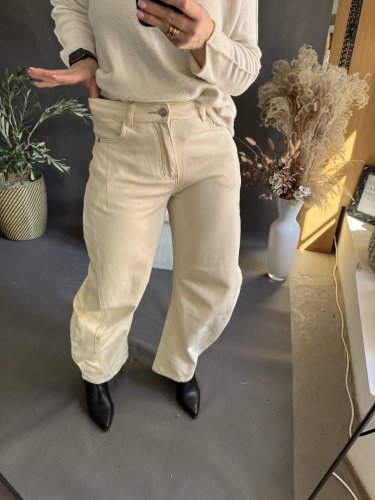 Džínsy Barrel USA- krémové