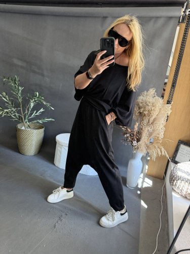 Kalhoty nasrávací Tencil-černá