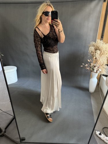 Body Krajka Lumina jeden rukáv - Velikost: M/L