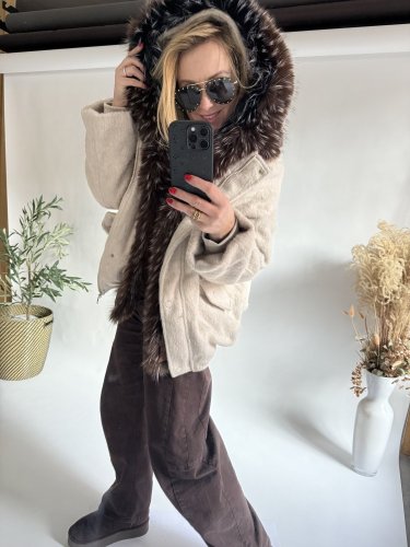 Bunda Chic Lady-tmavý kožuch