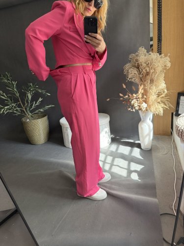 Kostýmek Style zlaté knoflíky-růžový