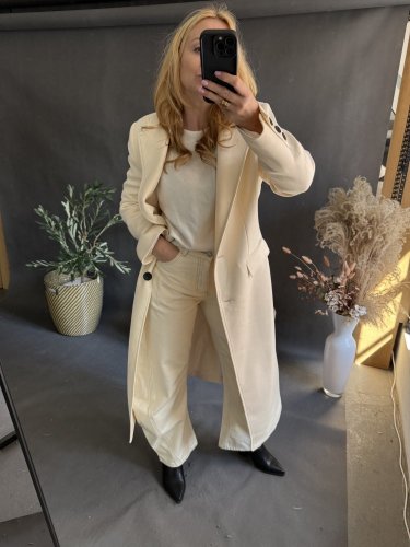 Džínsy Barrel USA- krémové