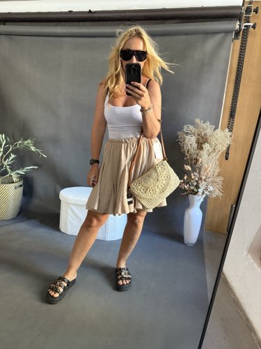 Sukně kolová-béžová