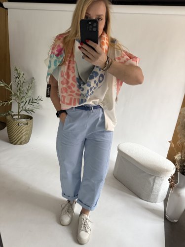 Nohavice Luisa Baloon-modré