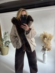 Bunda Chic Lady-tmavý kožuch