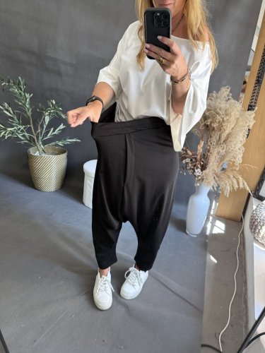 Kalhoty nasrávací Tencil-černá