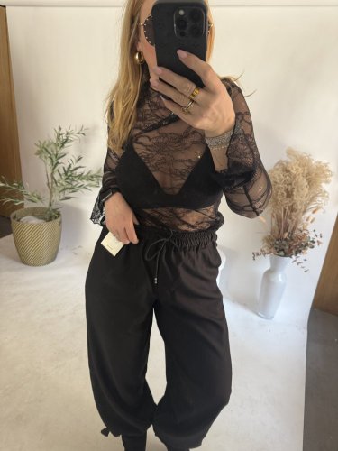 Tričko Čipka-čierná