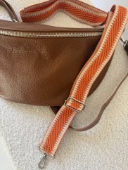 Popruh ke kabelce nebo ke Cupholder-stříbrné kování-Pruh orange