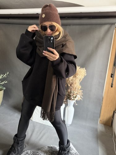 Šála oversize hnědá