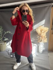 Kabát Golier SUN-dlhý-čiervený