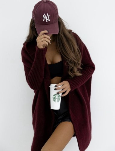 Cardigan Sempre-vínový