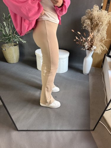 Legíny do zvonu-béžové